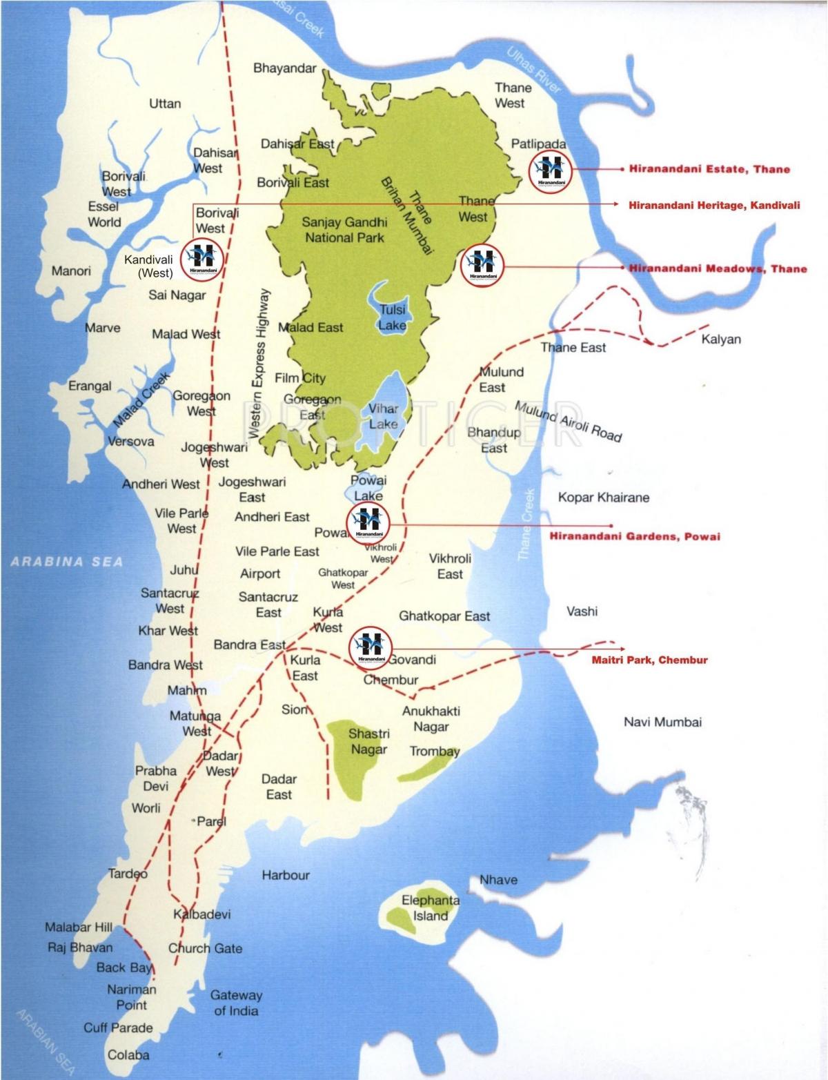 mapa de Colaba em Mumbai