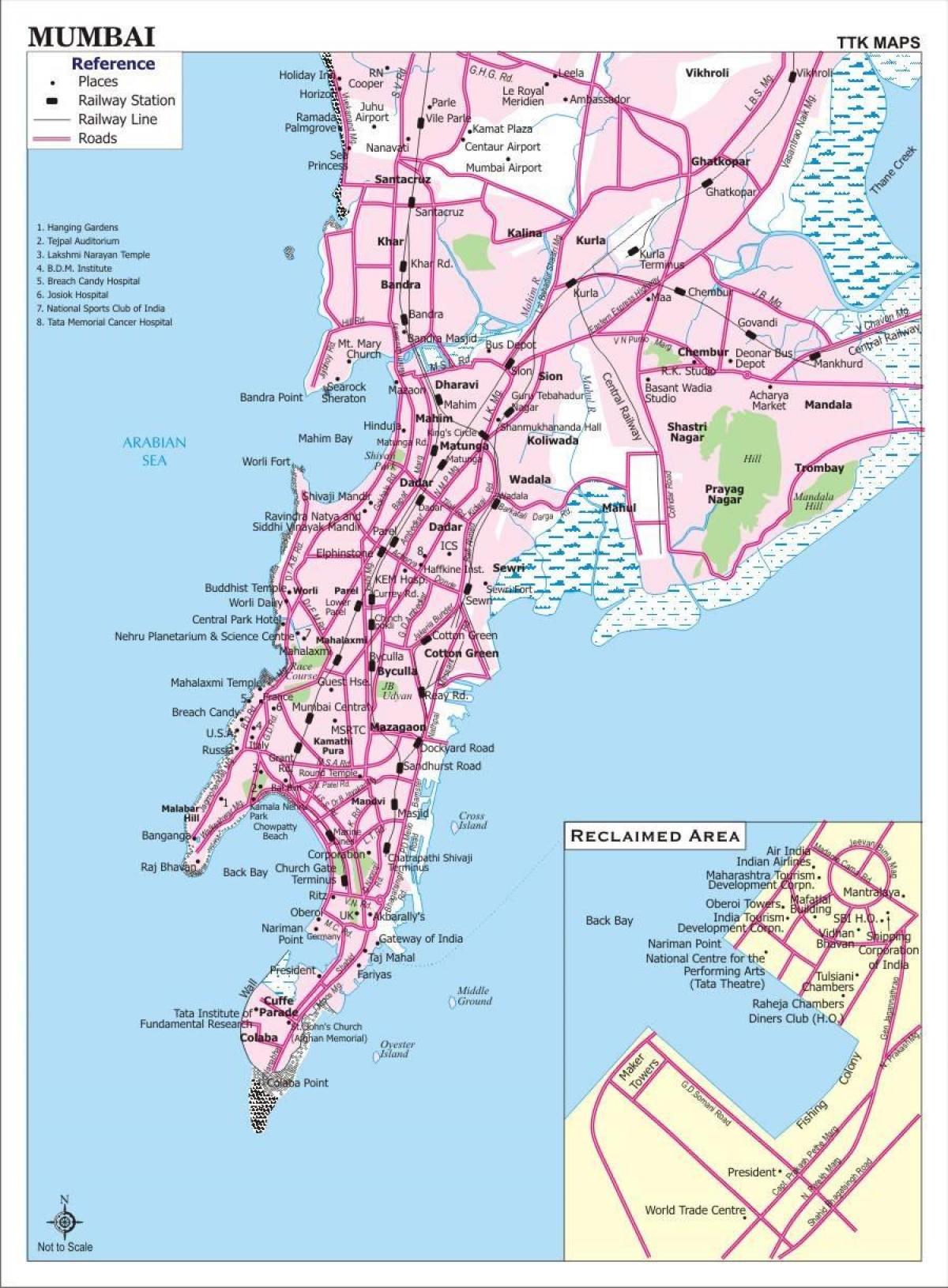 mapa da cidade de Bombaim