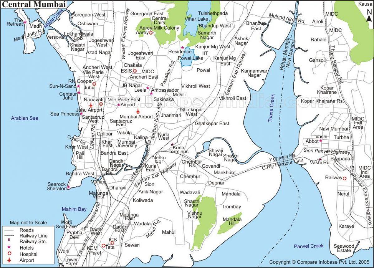 mapa de Mumbai central