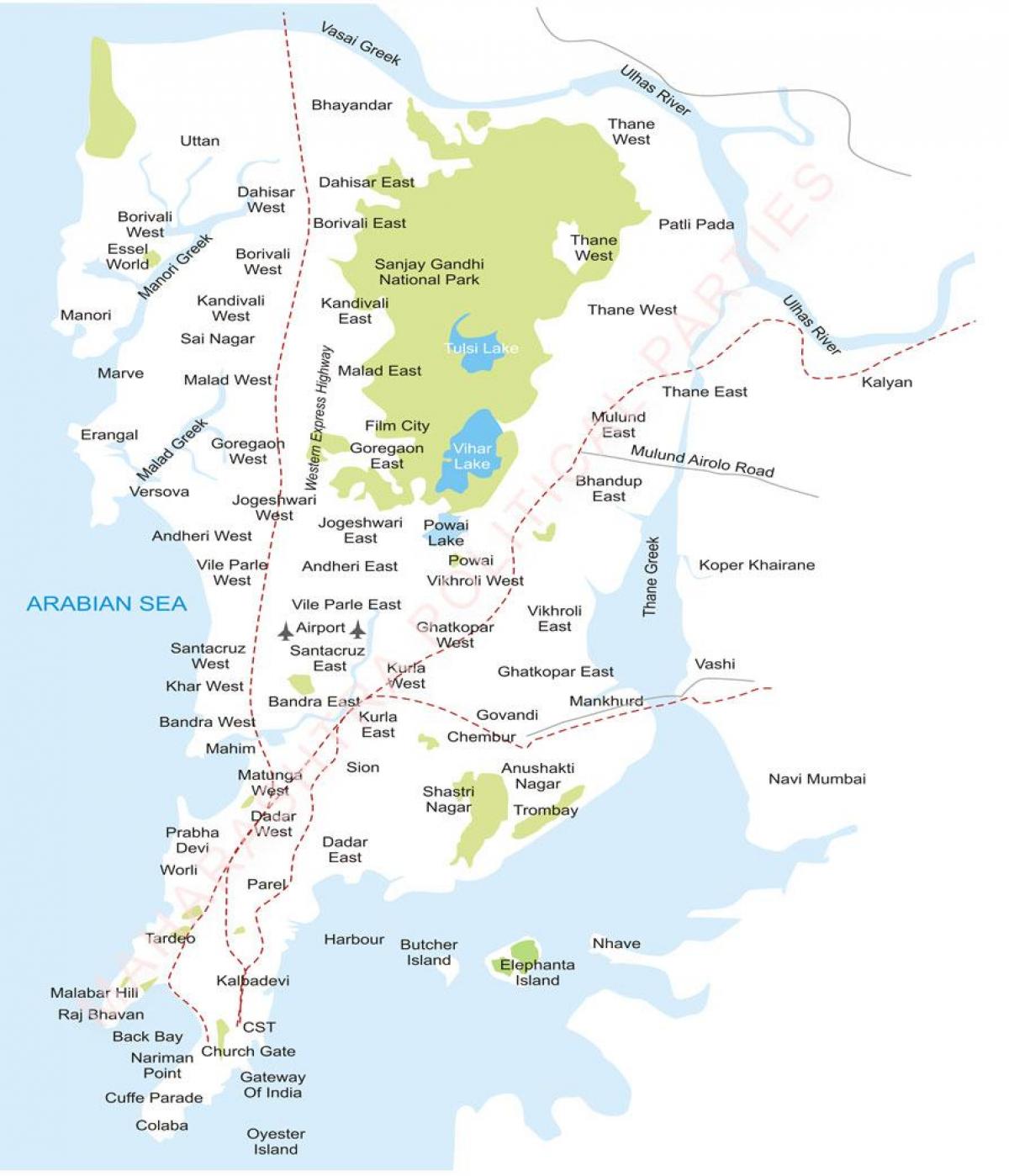 Bombay estado do mapa