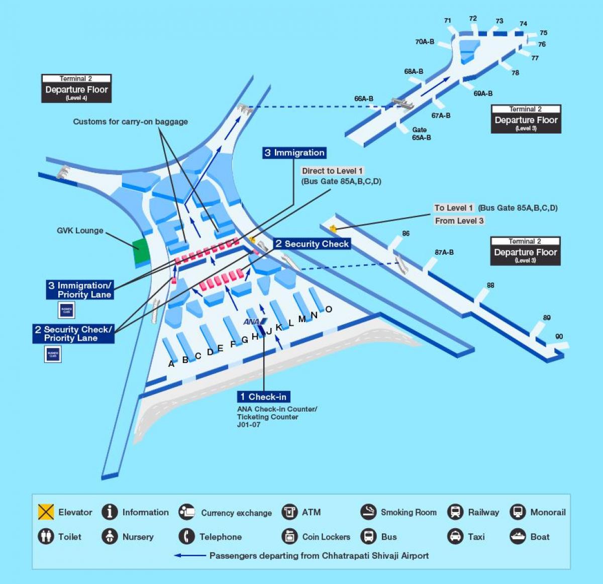 Mumbai international airport terminal 2 mapa
