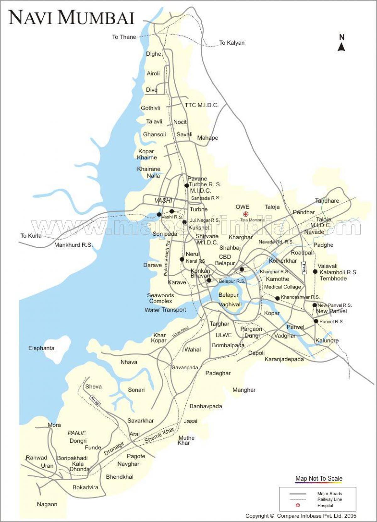 mapa de nova Mumbai