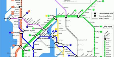 Mapa ferroviário de Mumbai