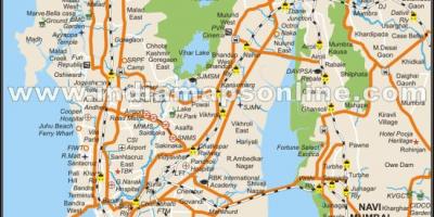 Mapa físico de Mumbai