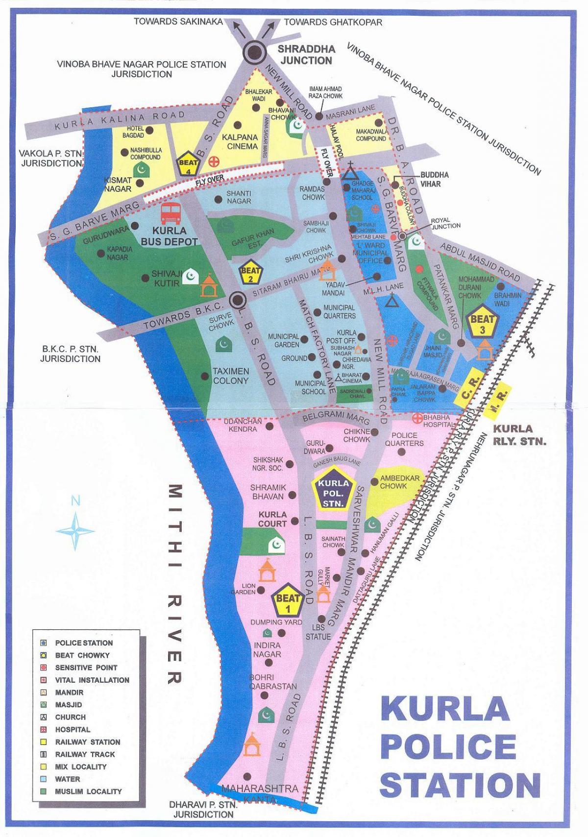 mapa de Kurla Mumbai
