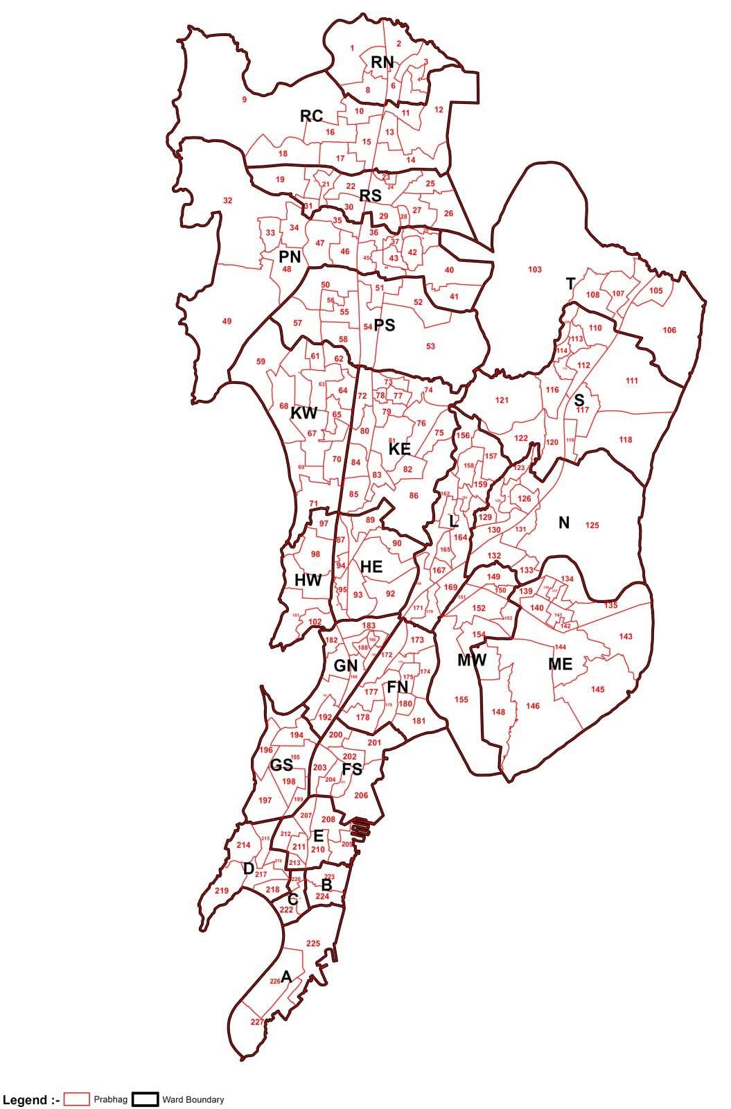 Mumbai área do mapa sábio