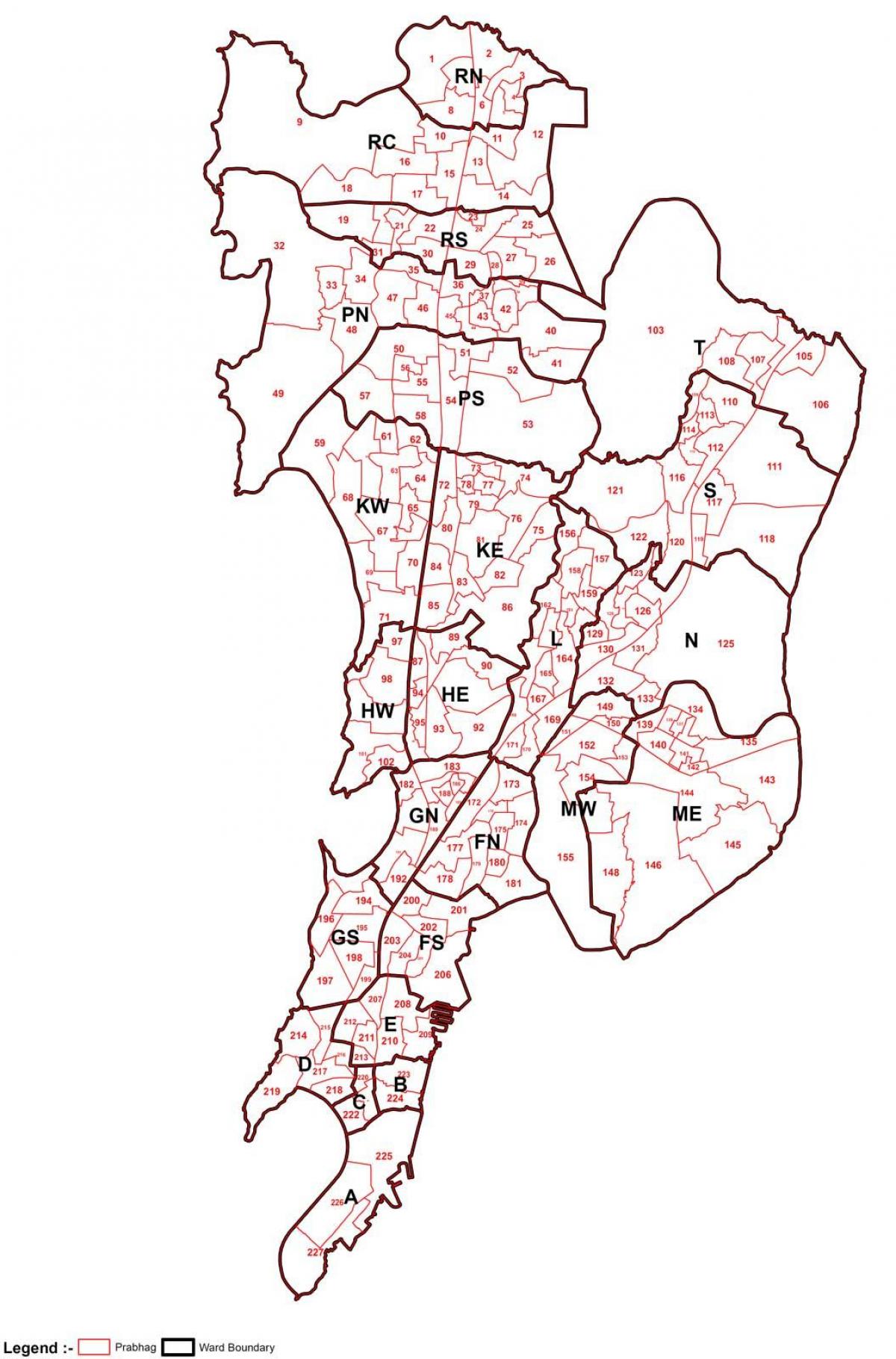 Mumbai área do mapa sábio