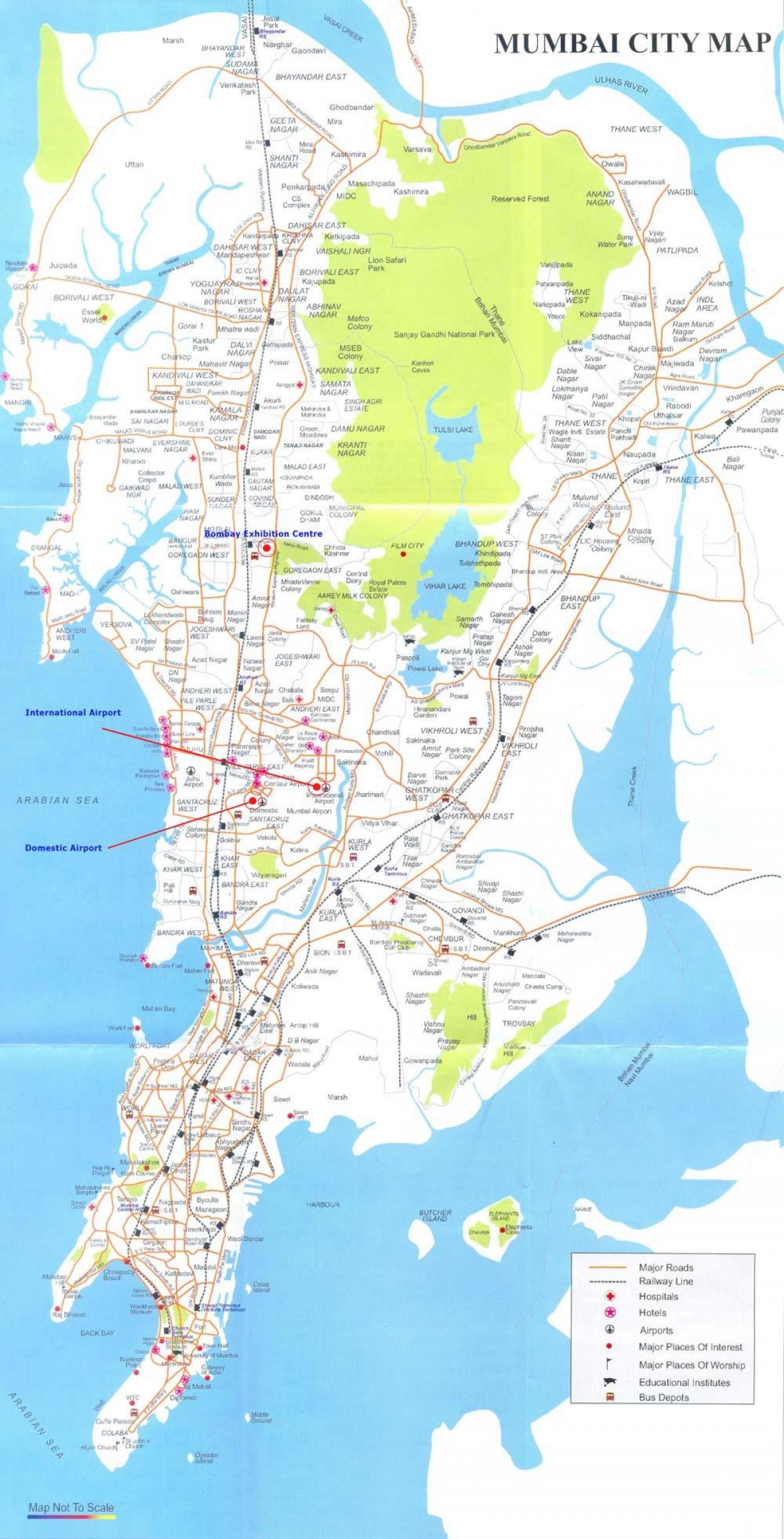 mapa de Mumbai thane