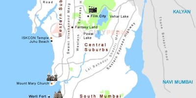 Bombay mapa da cidade turística