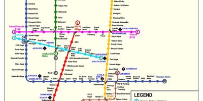 Mumbai linha de metro 3 mapa de rotas