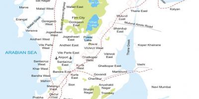 Mumbai subúrbios mapa